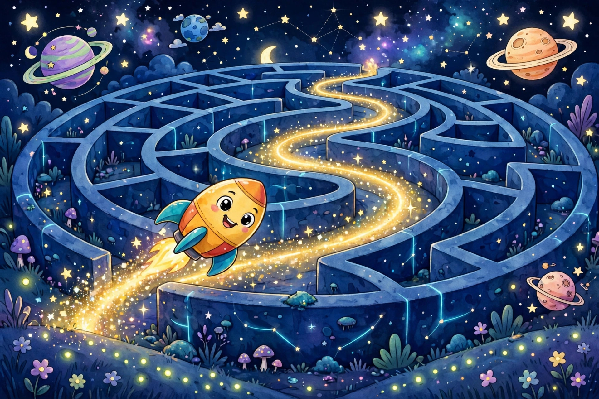 星空迷宫游戏 - 锻炼方向感与路径规划